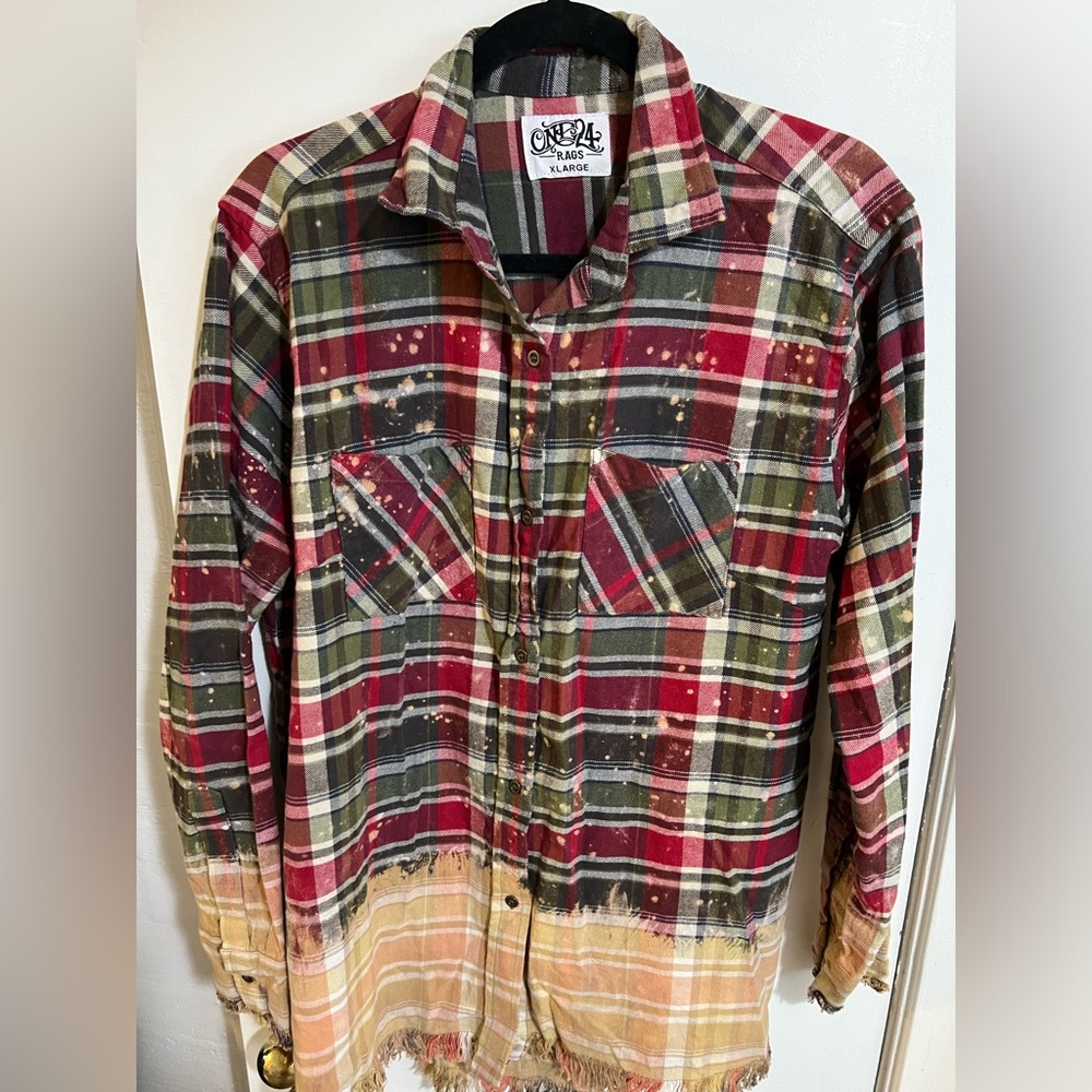 Flannel frayed ombré - Picture 1 of 3